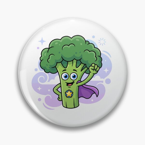 Item preview, A Smiling Broccoli Hero with a Star Badge and Big Blue Eyes designed and sold by Anvc-Art.
