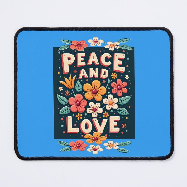 Item preview, Peace, love and flowers {blue background} designed and sold by Faerieglen.