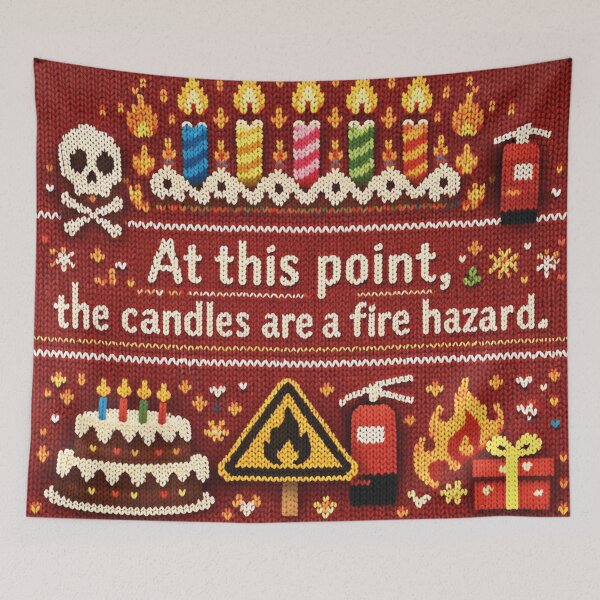 Item preview, Fire Hazard Birthday Funny Ugly Sweater Design designed and sold by Mauswohn.
