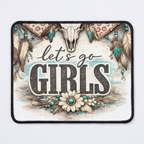 Item preview, Let’s Go Girls - Fearless Western Boho Cowgirl Spirit with Sacred Longhorn Skull, Turquoise Feathers, Desert Soul Energy, and Unstoppable Freedom Vibes T-Shirt designed and sold by ArtZone1987.