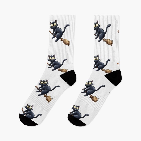 Item preview, Funny Black Cat Riding Broomstick designed and sold by KrisGraphic45.