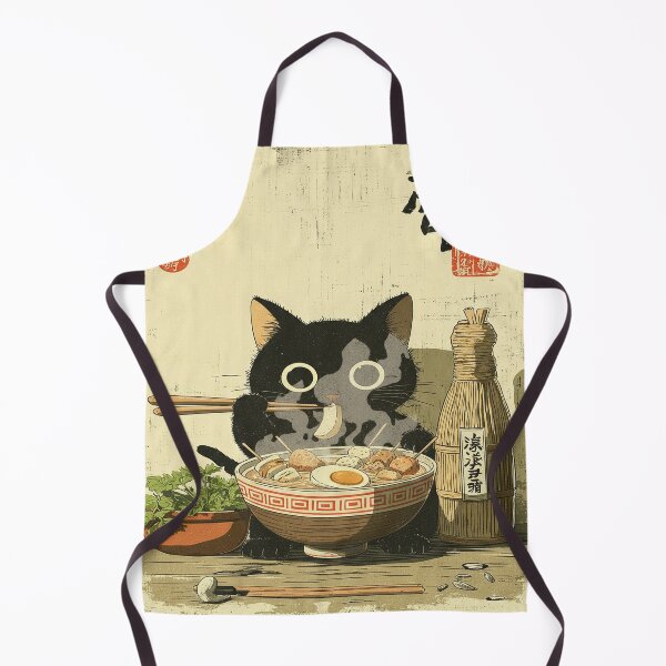 Item preview, Cat Eating Ramen with Sake designed and sold by ChiqueAvenue.