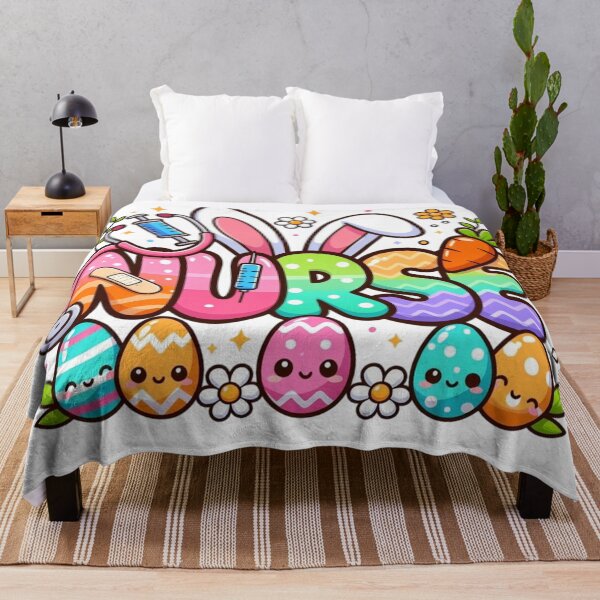 Item preview, Cute Easter Nurse Bunny Word Art – Colorful Kawaii NURSE Design designed and sold by PixelVibe782.