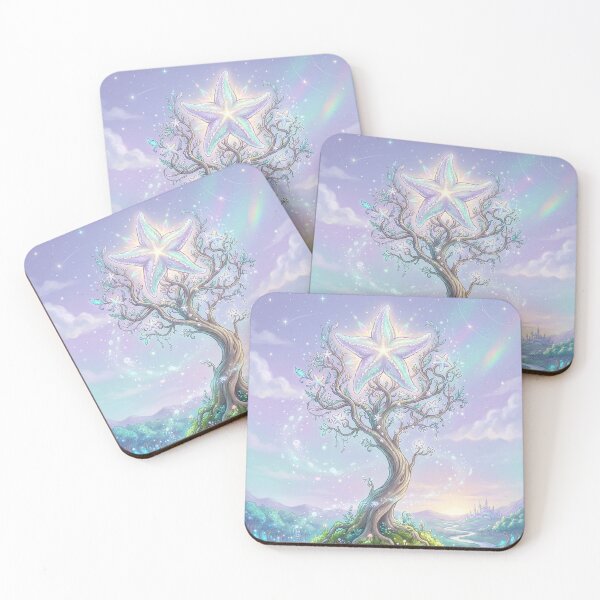 Item preview, Enchanted Star Tree with Castle – Magical Fantasy Landscape designed and sold by Herzbaumatelier.