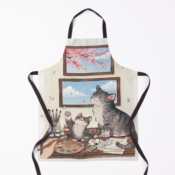 Item preview, Cats Painting Cherry Blossoms designed and sold by ChiqueAvenue.
