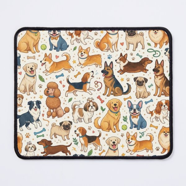 Item preview, Cute Dogs Pattern | Adorable Puppy Cartoon Seamless Design designed and sold by flowerpower999.