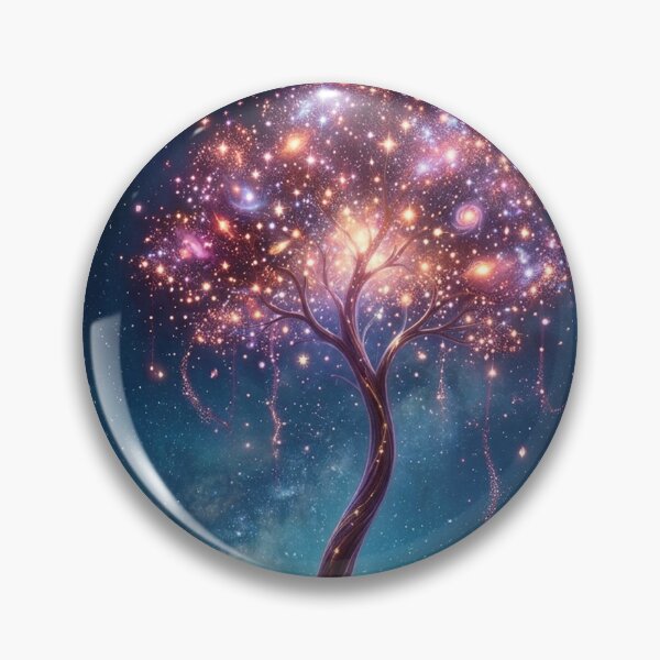 Item preview, Cosmic Light Tree – Magical Galaxy Fantasy Landscape designed and sold by Herzbaumatelier.