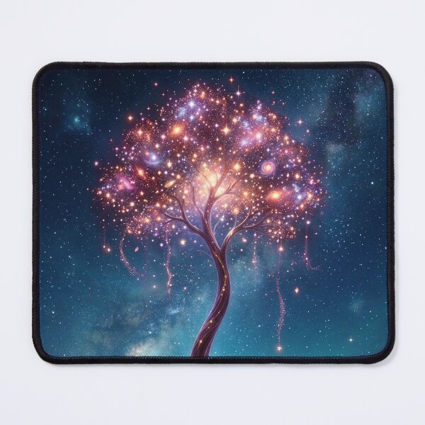 Item preview, Cosmic Light Tree – Magical Galaxy Fantasy Landscape designed and sold by Herzbaumatelier.