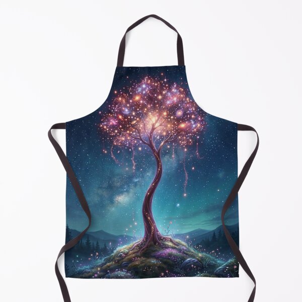 Item preview, Cosmic Light Tree – Magical Galaxy Fantasy Landscape designed and sold by Herzbaumatelier.