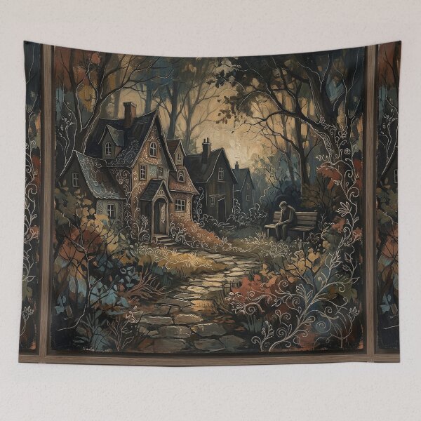 Item preview, Whimsical Cottages in a Magical Garden designed and sold by Beyond The Canvas.