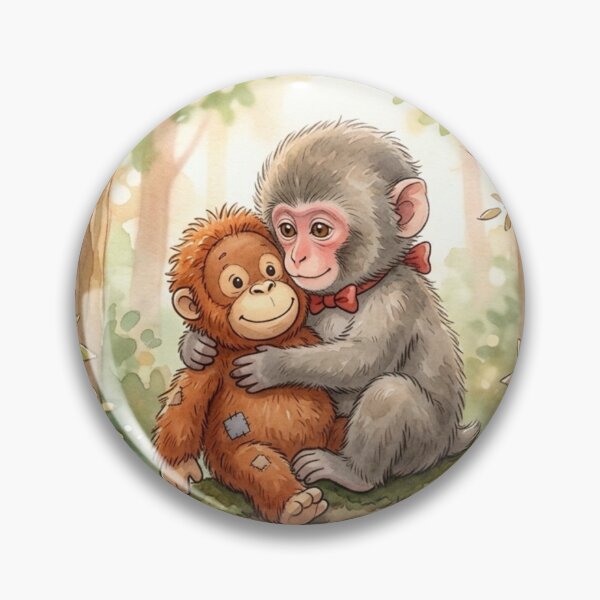 Item preview, Panchi-kun the Baby Macaque Hugging Plush Orangutan – Viral Cute Monkey Comfort Story Sticker designed and sold by Fandom Universe.