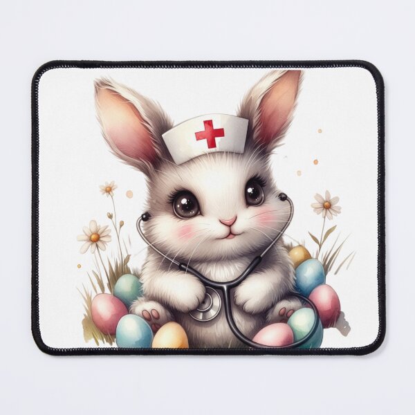 Item preview, Vintage Easter Nurse Bunny – Retro Pastel Bunny Illustration designed and sold by PixelVibe782.
