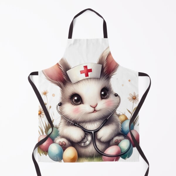 Item preview, Vintage Easter Nurse Bunny – Retro Pastel Bunny Illustration designed and sold by PixelVibe782.