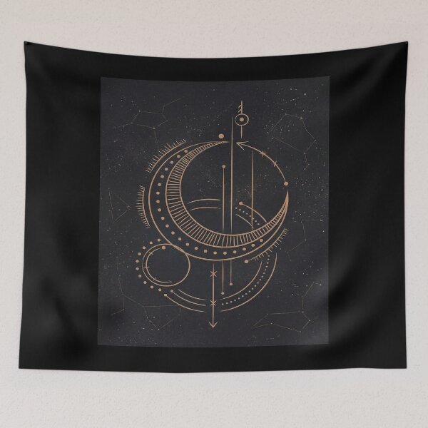 Item preview, Celestial Geometric Moon and Stars designed and sold by ChiqueAvenue.