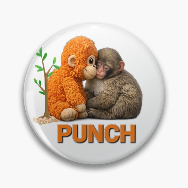 Item preview, Punch Monkey sleeps with Plush Toy . Viral Cute Baby Monkey Meme, Funny Monkey Lover Gift designed and sold by TuyaArts.