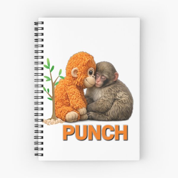 Item preview, Punch Monkey sleeps with Plush Toy . Viral Cute Baby Monkey Meme, Funny Monkey Lover Gift designed and sold by TuyaArts.