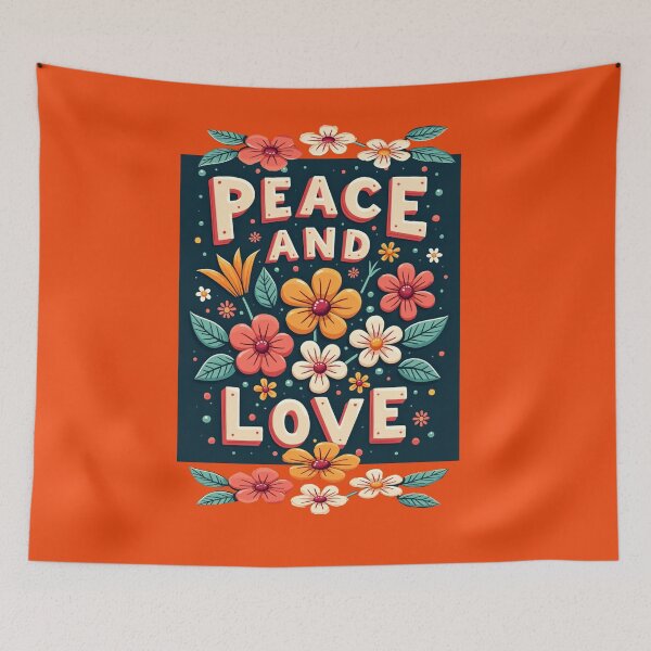 Item preview, Copy of Peace, love and flowers {red background} designed and sold by Faerieglen.