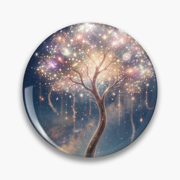 Item preview, Cosmic Tree of Life – Luminous Starry Fantasy Landscape designed and sold by Herzbaumatelier.