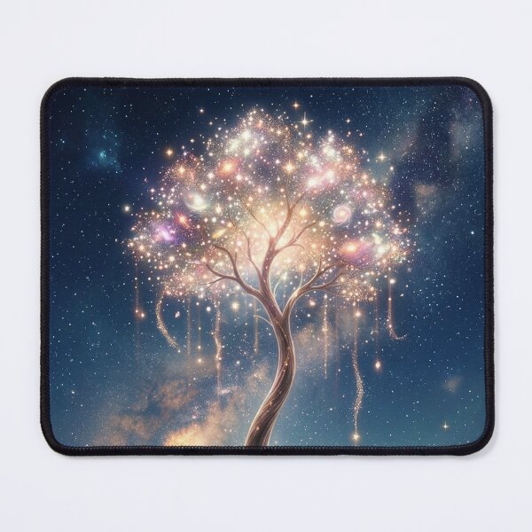 Item preview, Cosmic Tree of Life – Luminous Starry Fantasy Landscape designed and sold by Herzbaumatelier.