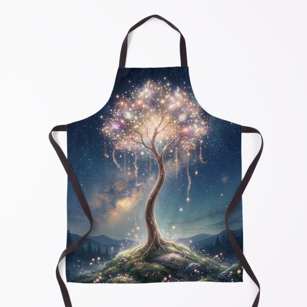 Item preview, Cosmic Tree of Life – Luminous Starry Fantasy Landscape designed and sold by Herzbaumatelier.
