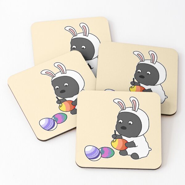 Item preview, Cute Puppy Bunny Painting Easter Eggs designed and sold by ubborn.