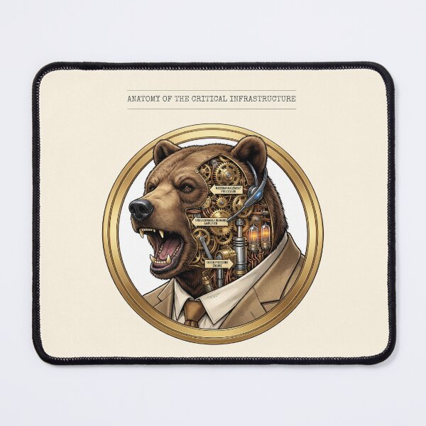 Item preview, Funny Bear Anatomy - Office Micromanagement Steampunk Art designed and sold by Top-Tier Thinking .