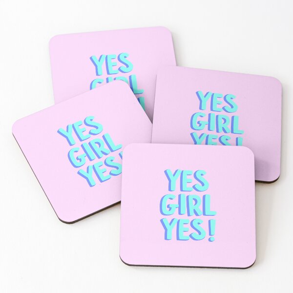 Item preview, “Yes Girl Yes!” in Baby Pink, Aqua & Blue designed and sold by Ink & Print Store .