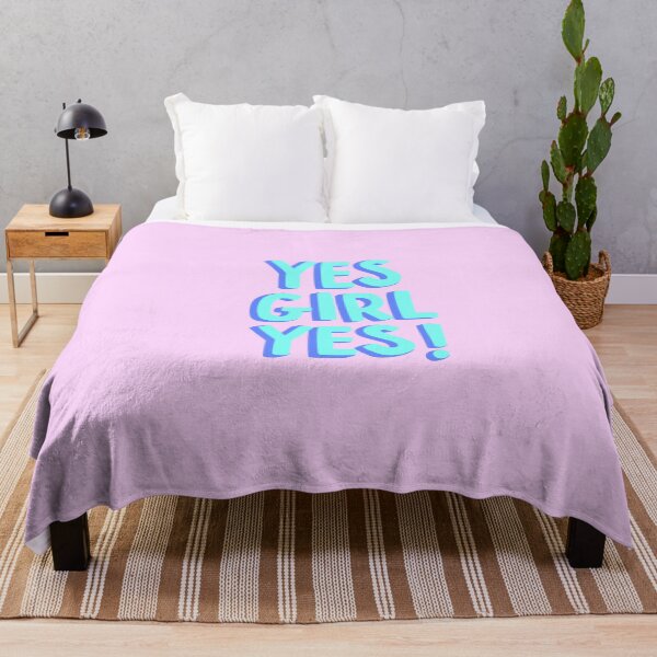 Item preview, “Yes Girl Yes!” in Baby Pink, Aqua & Blue designed and sold by Ink & Print Store .