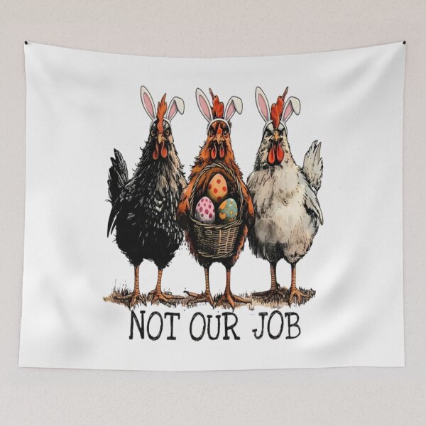 Item preview, Not Our Job PNG, Funny Easter Chicken PNG, Farmhouse Easter Shirt Design, Bunny Ear Chickens Homestead Humor Sublimation designed and sold by Jeffasmooren.