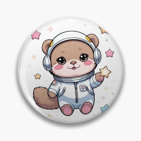 Item preview, Cute Kawaii Otter Astronaut Space Sticker designed and sold by stagedoorprint.