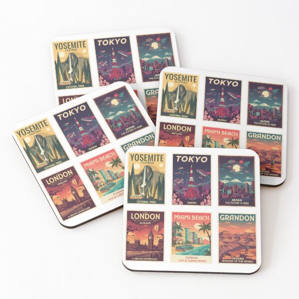 Item preview, Vintage Retro Travel Poster Collection - World Cities & National Parks designed and sold by freackly.