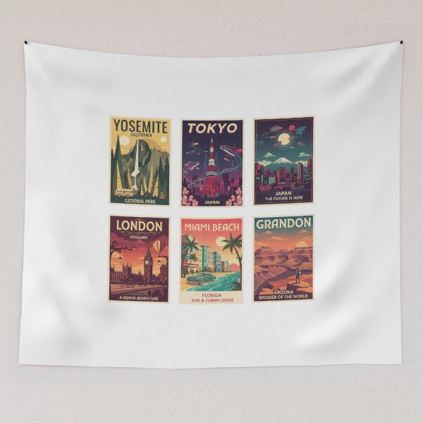 Item preview, Vintage Retro Travel Poster Collection - World Cities & National Parks designed and sold by freackly.