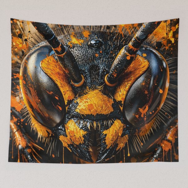 Item preview, Fiery Bumblebee Macro Splash Art designed and sold by Kaleidoscope Print.