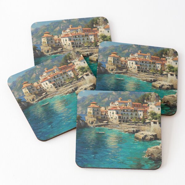 Item preview, Amalfi Coastal Village with Mountains and Blue Sea designed and sold by daila70.