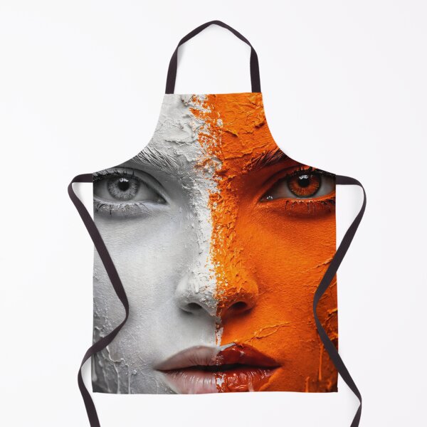 Item preview, Split Face Orange Monochrome Portrait designed and sold by Kaleidoscope Print.