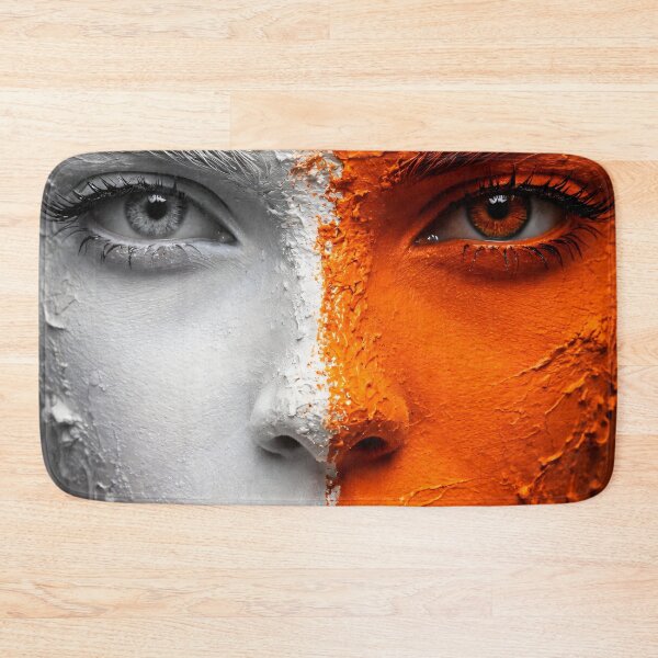 Item preview, Split Face Orange Monochrome Portrait designed and sold by Kaleidoscope Print.