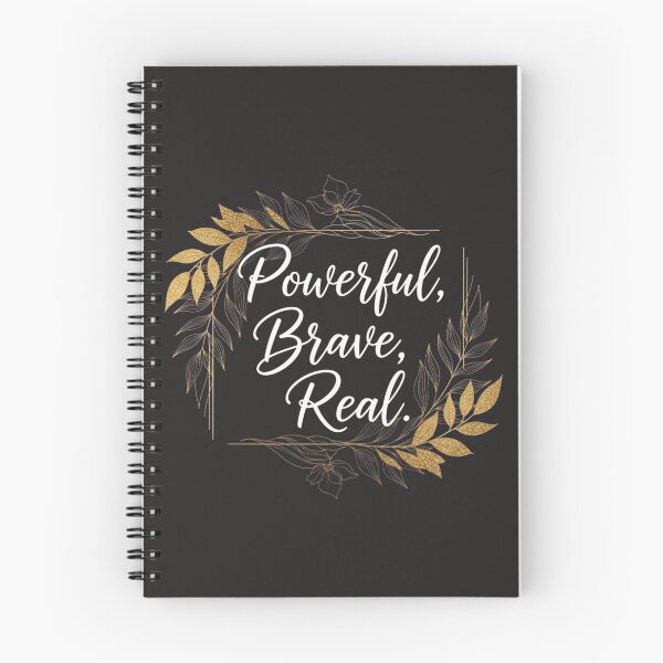 Item preview, Powerful Brave Real – Elegant Gold Female Empowerment Quote designed and sold by ChaosModeArt.