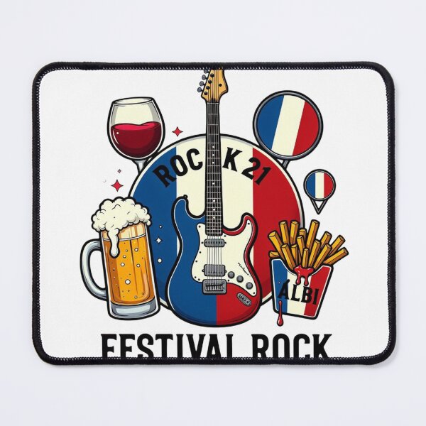 Item preview, Rock 21 Albi Festival Guitar T-Shirt – Vintage Rock Music Festival Design – Albi France Guitar Graphic Tee designed and sold by Sushikidsntod.