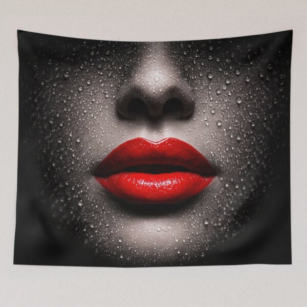 Item preview, Red Lips Noir Glam Portrait designed and sold by Kaleidoscope Print.