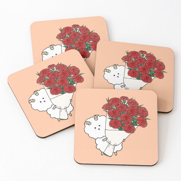 Item preview, Cute Sheep with Red Flower Bouquet - Love & Appreciation Gift  designed and sold by ubborn.