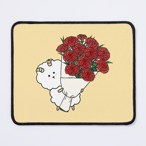 Item preview, Cute Sheep with Red Flower Bouquet - Love & Appreciation Gift designed and sold by ubborn.