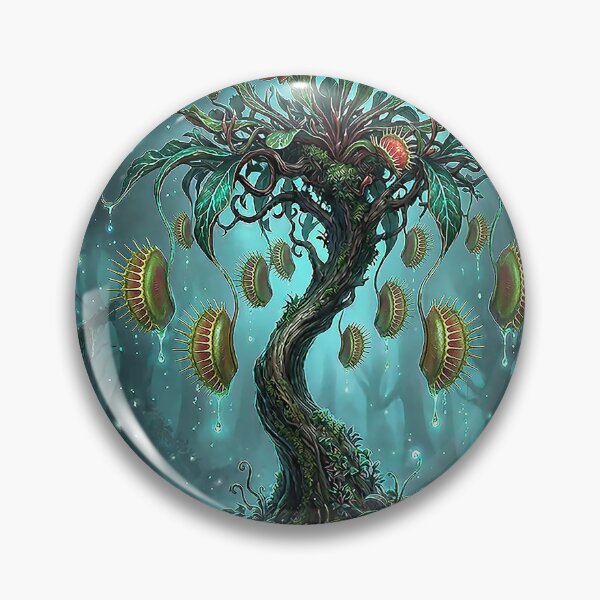 Item preview, Fantasy Forest Tree with Glowing Pitcher Blossoms designed and sold by Herzbaumatelier.