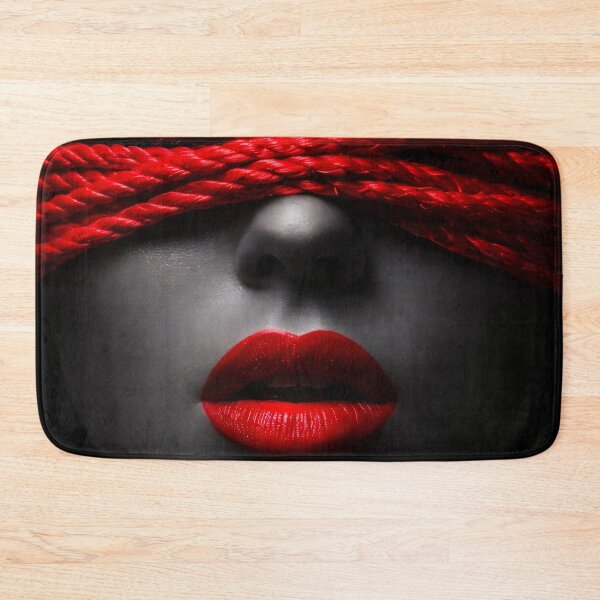 Item preview, Blindfolded Red Lips Noir Portrait designed and sold by Kaleidoscope Print.