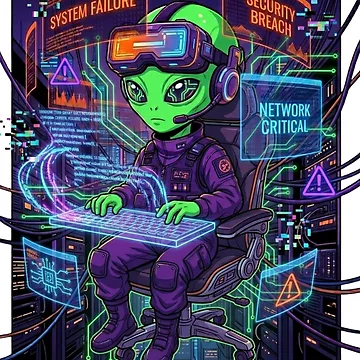 Artwork thumbnail, Alien Programmer Code From Another Galaxy by KurtByteStudio