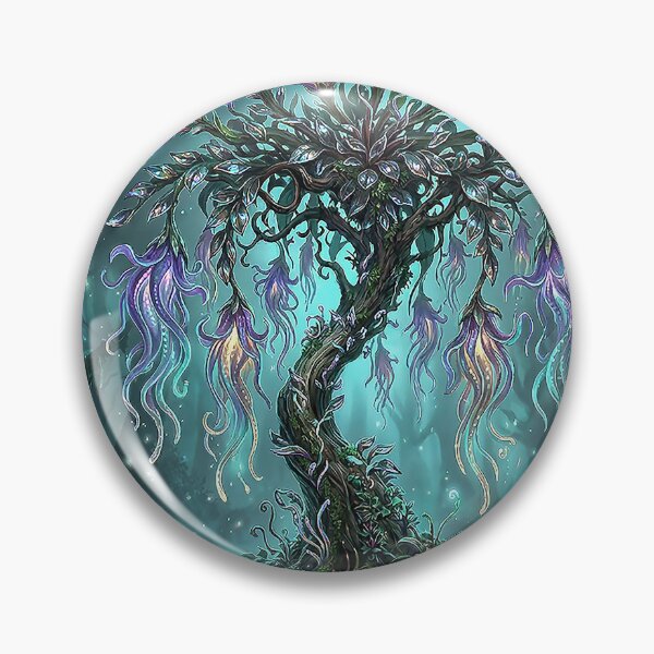Item preview, Fantasy Forest Tree with Glowing Pitcher Blossoms designed and sold by Herzbaumatelier.