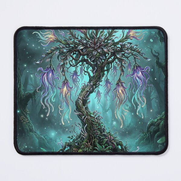 Item preview, Fantasy Forest Tree with Glowing Pitcher Blossoms designed and sold by Herzbaumatelier.
