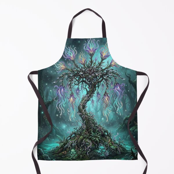 Item preview, Fantasy Forest Tree with Glowing Pitcher Blossoms designed and sold by Herzbaumatelier.