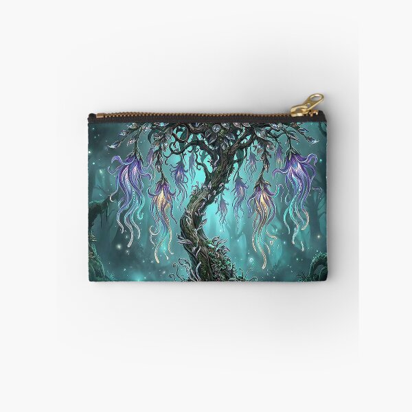 Item preview, Fantasy Forest Tree with Glowing Pitcher Blossoms designed and sold by Herzbaumatelier.
