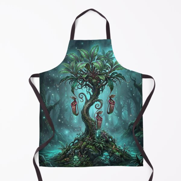 Item preview, Fantasy Forest Tree with Glowing Pitcher Blossoms designed and sold by Herzbaumatelier.