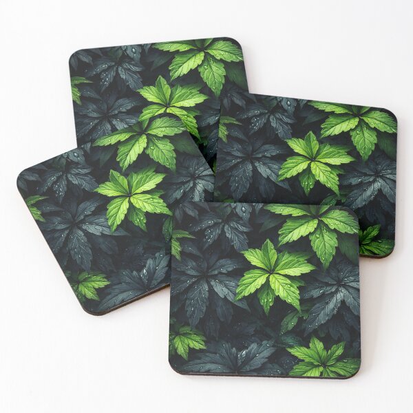 Item preview, Emerald Leaves Dark Botanical Pattern designed and sold by Kaleidoscope Print.